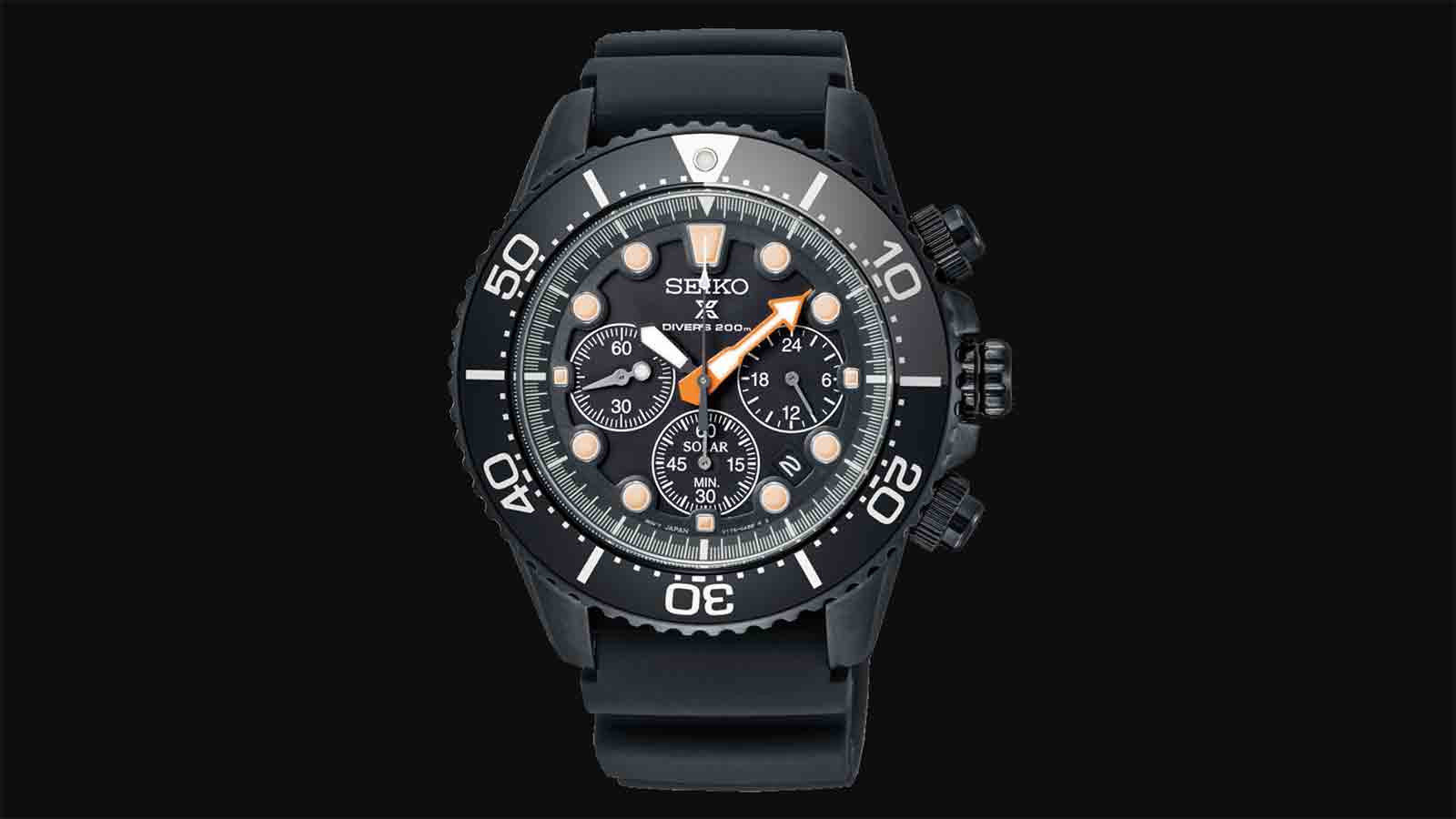 Seiko Prospex "Black Series" Limited Edition Chronograph Solar Diver's Watch